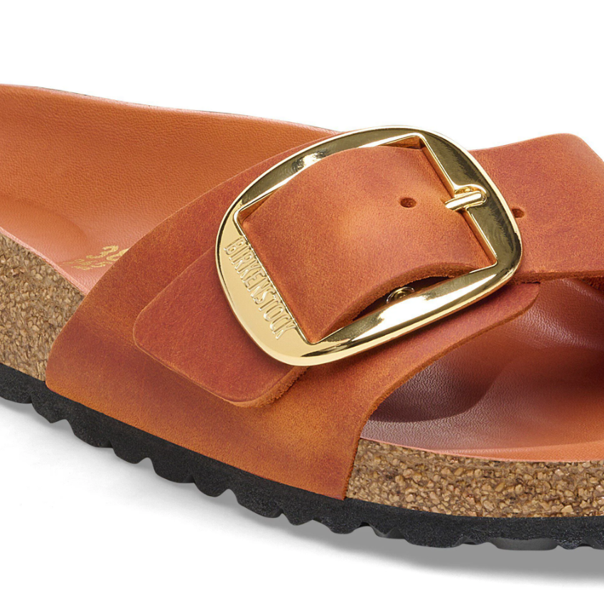 Birkenstock Madrid Big Buckle Oiled Leather Burnt Orange  Narrow