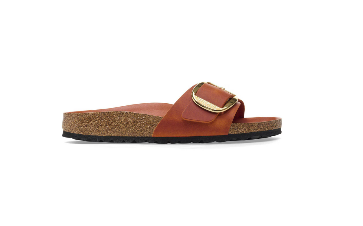 Birkenstock Madrid Big Buckle Oiled Leather Burnt Orange  Narrow