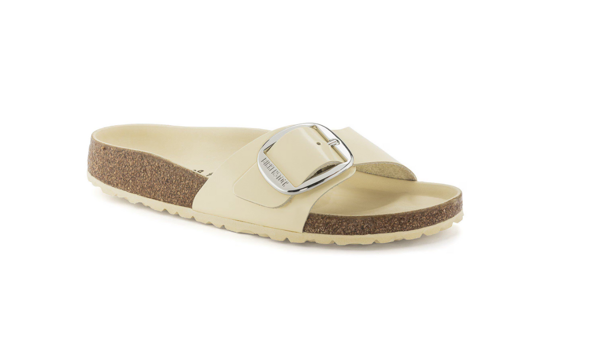 Birkenstock Madrid Big Buckle Natural Leather Patent Butter Regular