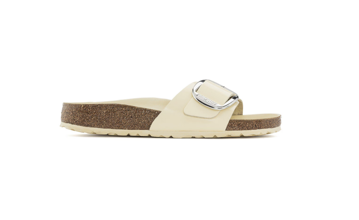 Birkenstock Madrid Big Buckle Natural Leather Patent Butter Regular