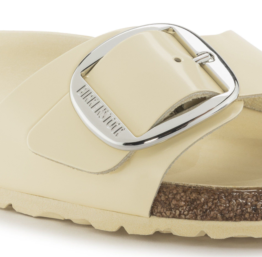 Birkenstock Madrid Big Buckle Natural Leather Patent Butter  Narrow