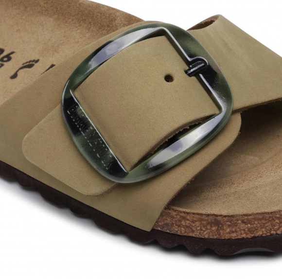 Birkenstock Madrid Big Buckle Nubuck Leather Mud Green Narrow