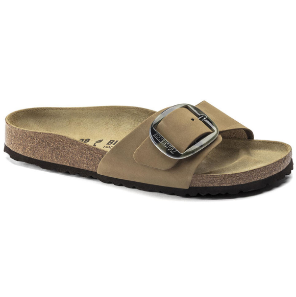 Birkenstock Madrid Big Buckle Nubuck Leather Mud Green Narrow