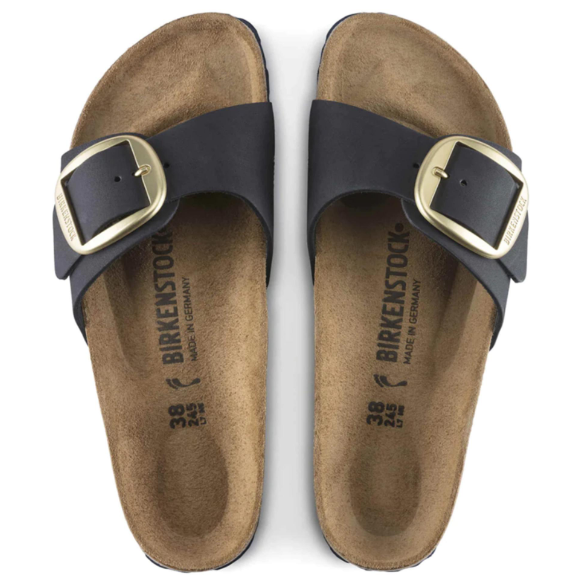 Birkenstock Madrid Big Buckle Nubuck Leather Midnight  Narrow