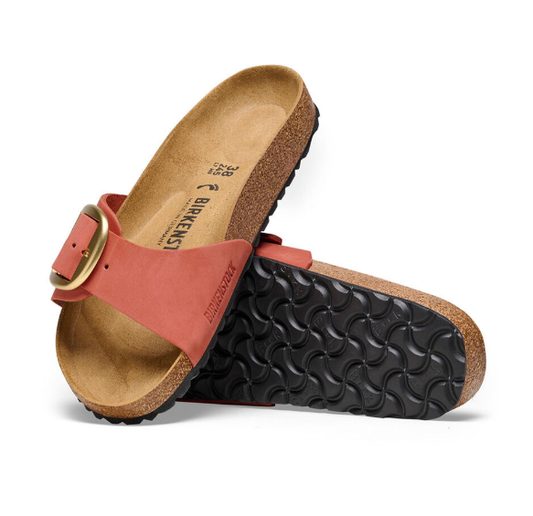 Birkenstock Madrid Big Buckle Natural Leather Mars Red  Narrow