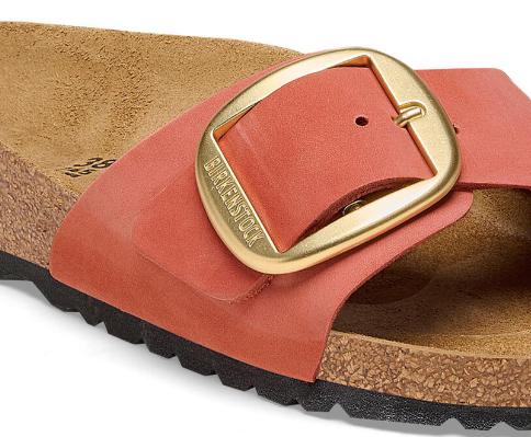 Birkenstock Madrid Big Buckle Natural Leather Mars Red  Narrow