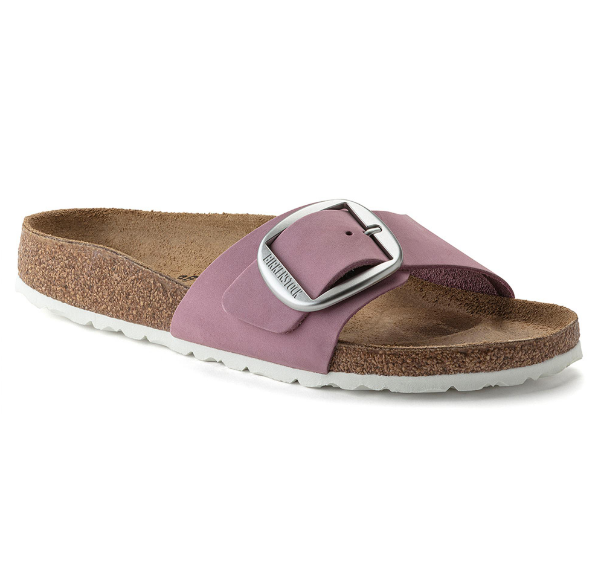 Birkenstock Madrid Big Buckle Nubuck Leather Orchid  Narrow