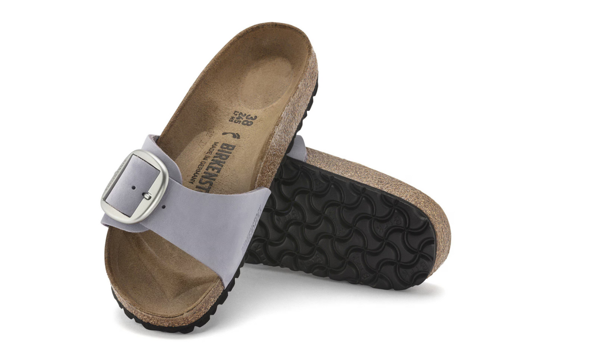 Birkenstock Madrid Big Buckle Nubuck Leather Purple Fog Narrow