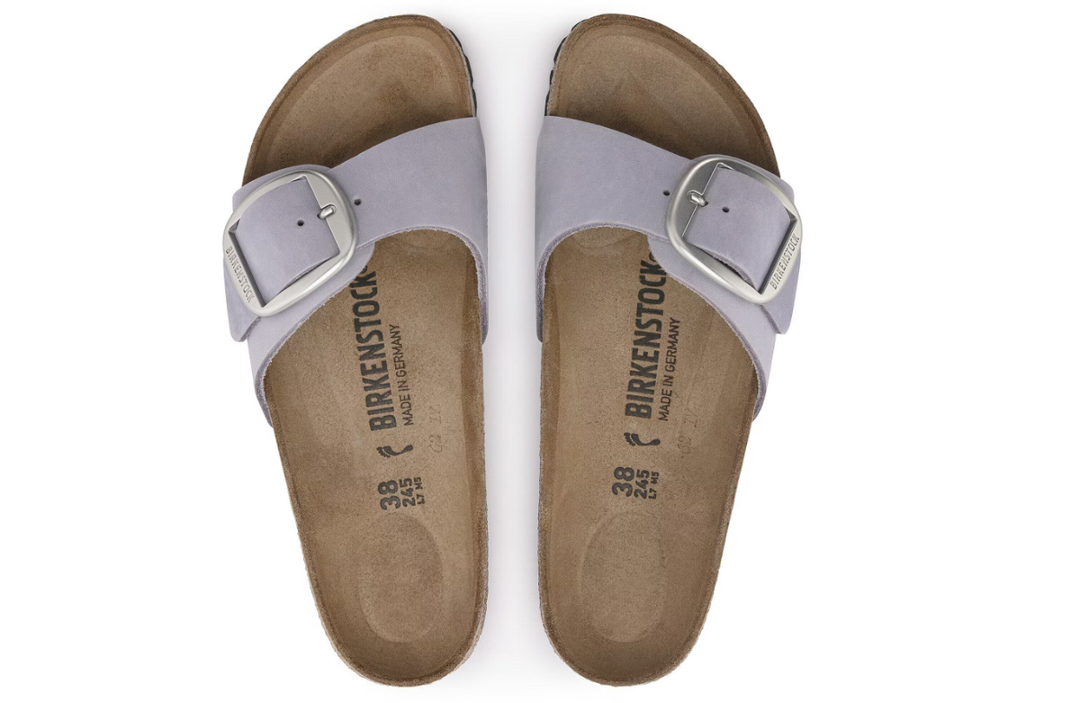 Birkenstock Madrid Big Buckle Nubuck Leather Purple Fog Narrow