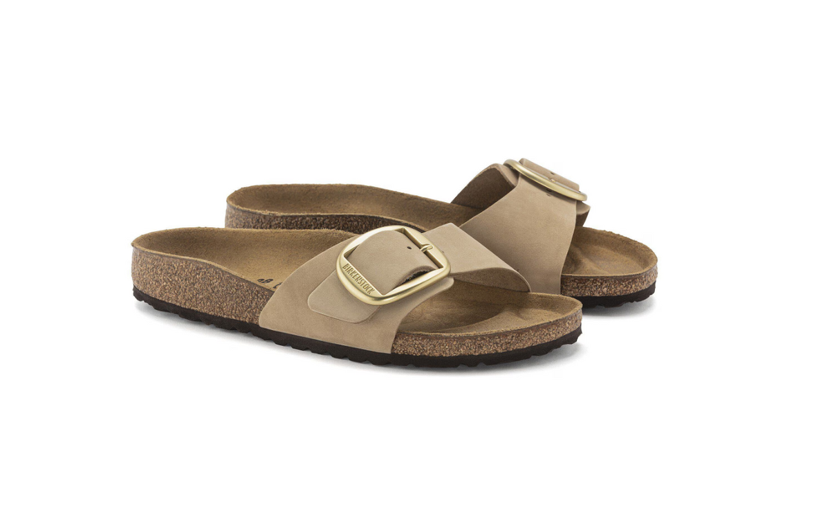 Birkenstock Madrid Big Buckle Nubuck Sandcastle  Narrow