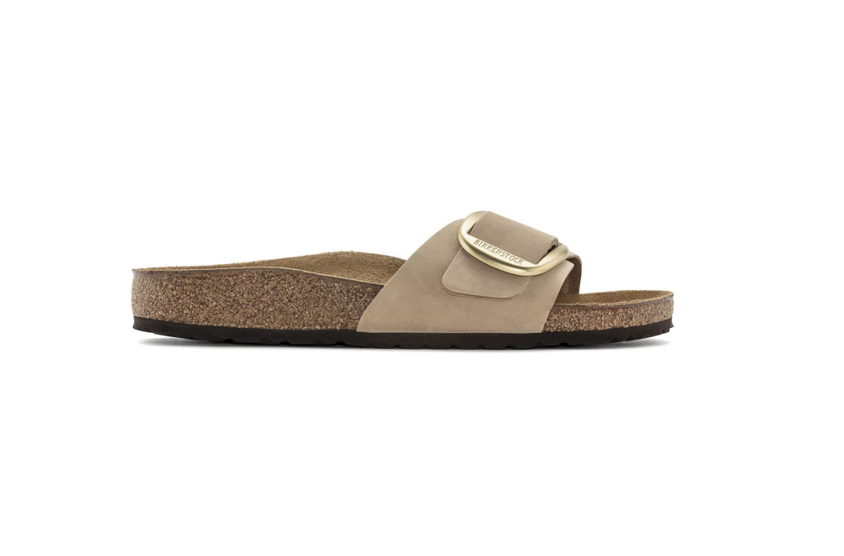 Birkenstock Madrid Big Buckle Nubuck Sandcastle  Narrow