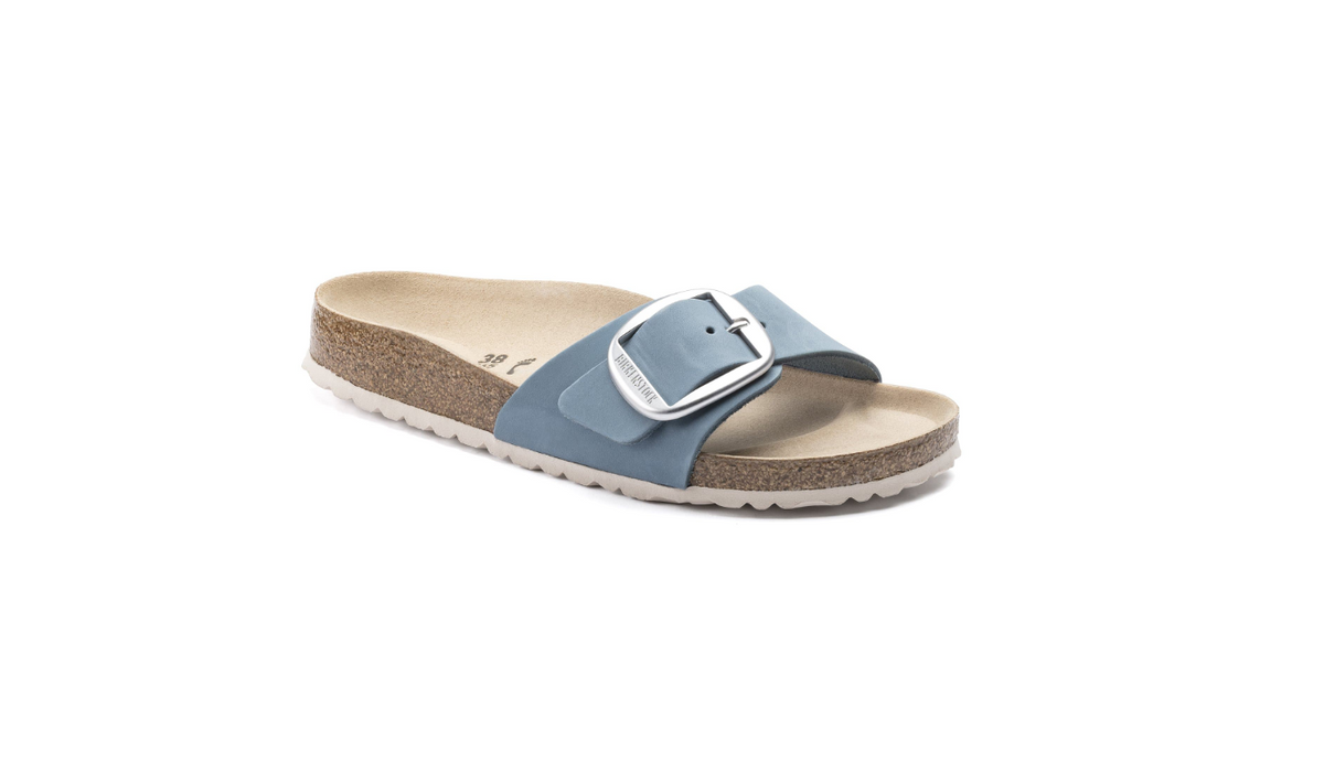 Birkenstock Madrid Big Buckle Nubuck Leather Dove Blue  Narrow