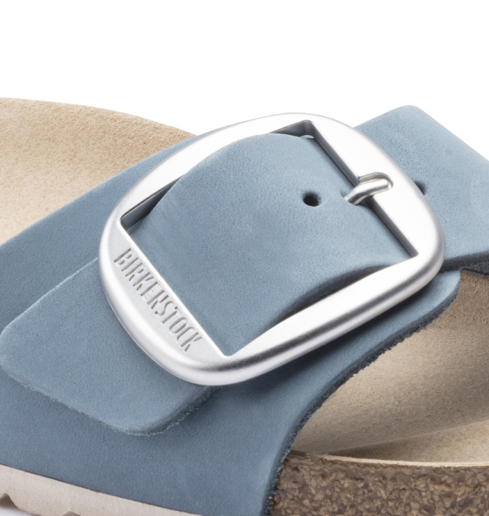 Birkenstock Madrid Big Buckle Nubuck Leather Dove Blue  Narrow