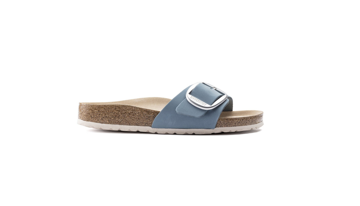 Birkenstock Madrid Big Buckle Nubuck Leather Dove Blue  Narrow