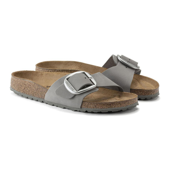 Birkenstock Madrid Big Buckle Nubuck Leather Dove Gray  Narrow