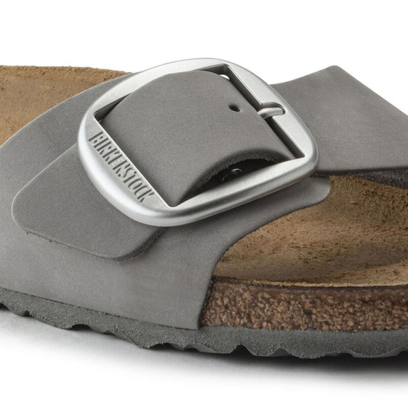 Birkenstock Madrid Big Buckle Nubuck Leather Dove Gray  Narrow