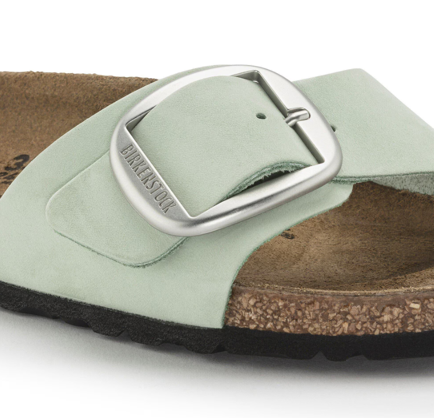 Birkenstock Madrid Big Buckle Nubuck Leather Matcha Narrow