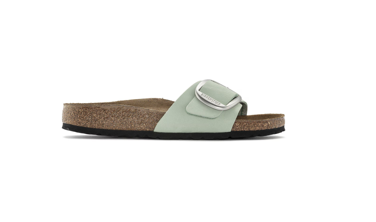 Birkenstock Madrid Big Buckle Nubuck Leather Matcha Narrow