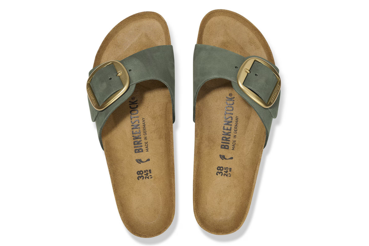 Birkenstock Madrid Big Buckle Nubuck Leather Thyme  Narrow