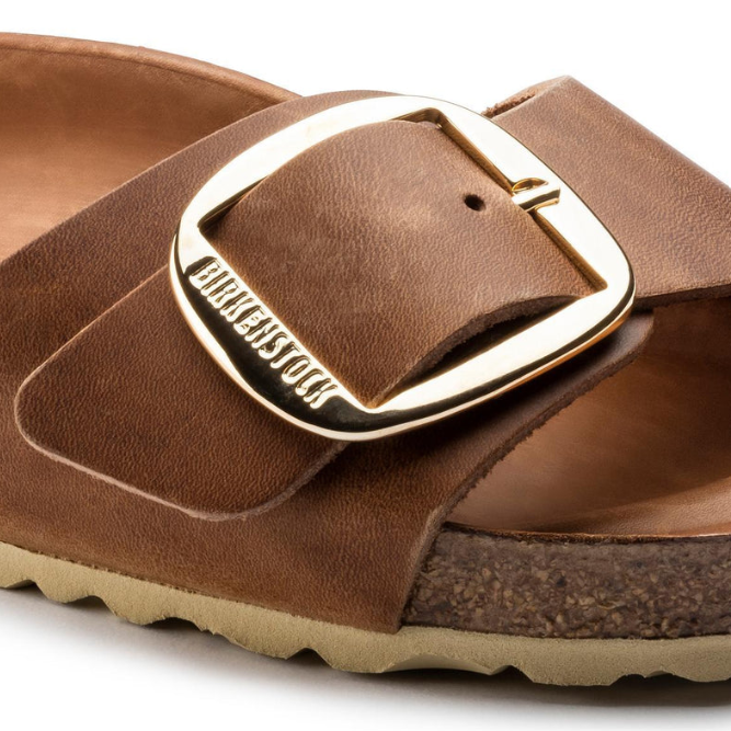 Birkenstock Madrid Big Buckle Oiled Leather Cognac  Regular