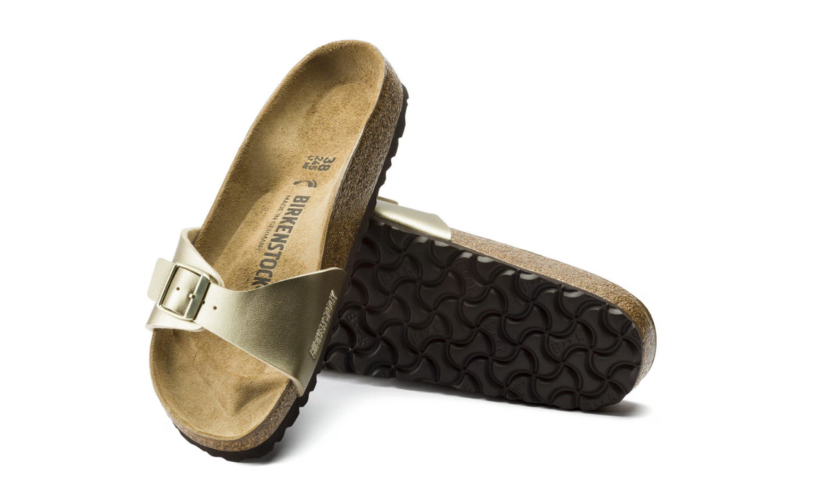 Birkenstock Madrid Birko-Flor Gold Narrow Sandals