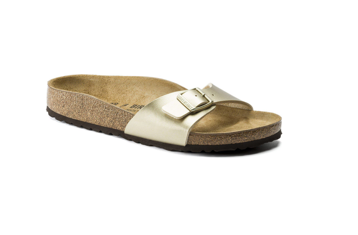 Birkenstock Madrid Birko-Flor Gold Narrow Sandals
