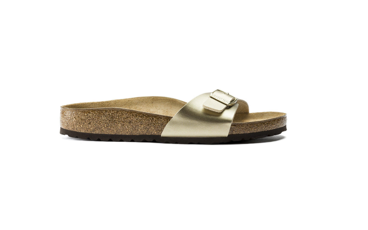 Birkenstock Madrid Birko-Flor Gold Narrow Sandals