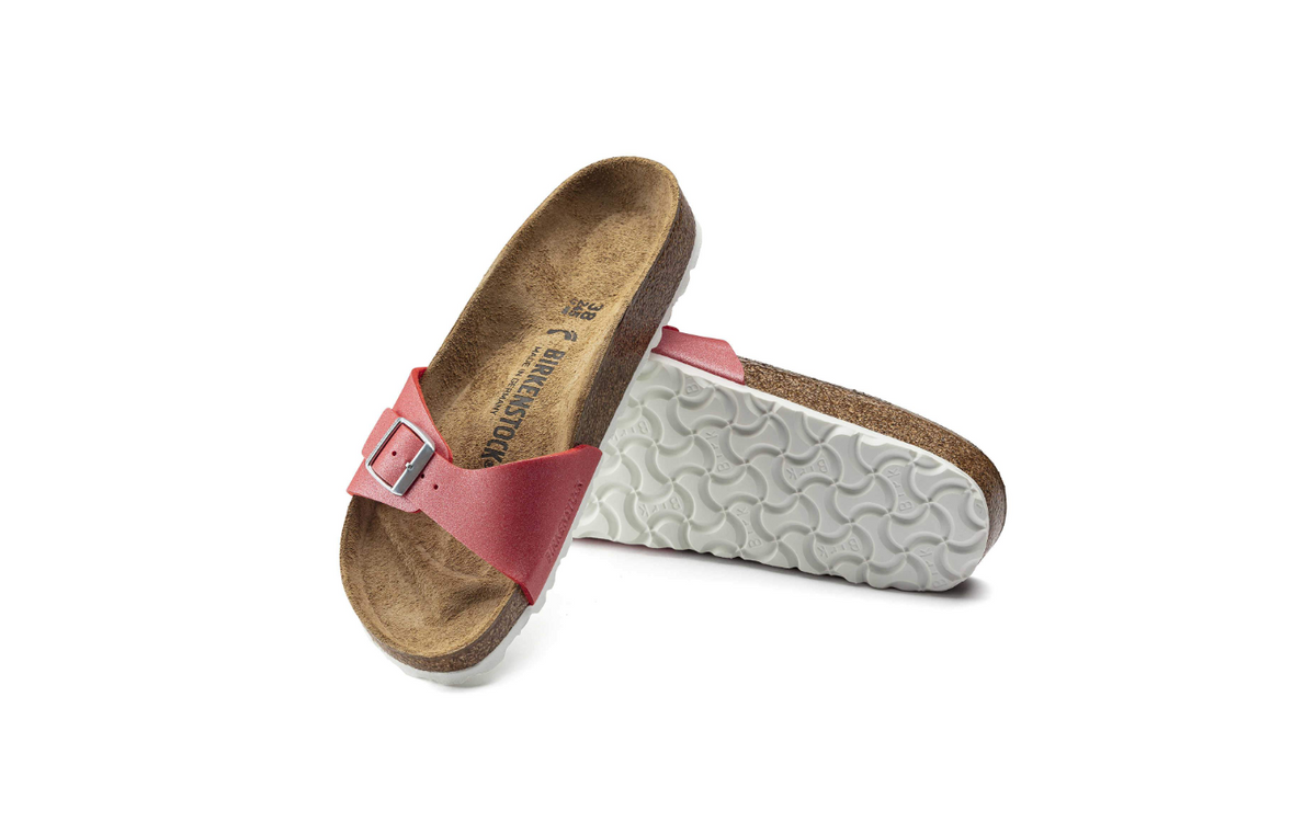 Birkenstock Madrid Birko-Flor Icy Metallic Poppy  Narrow