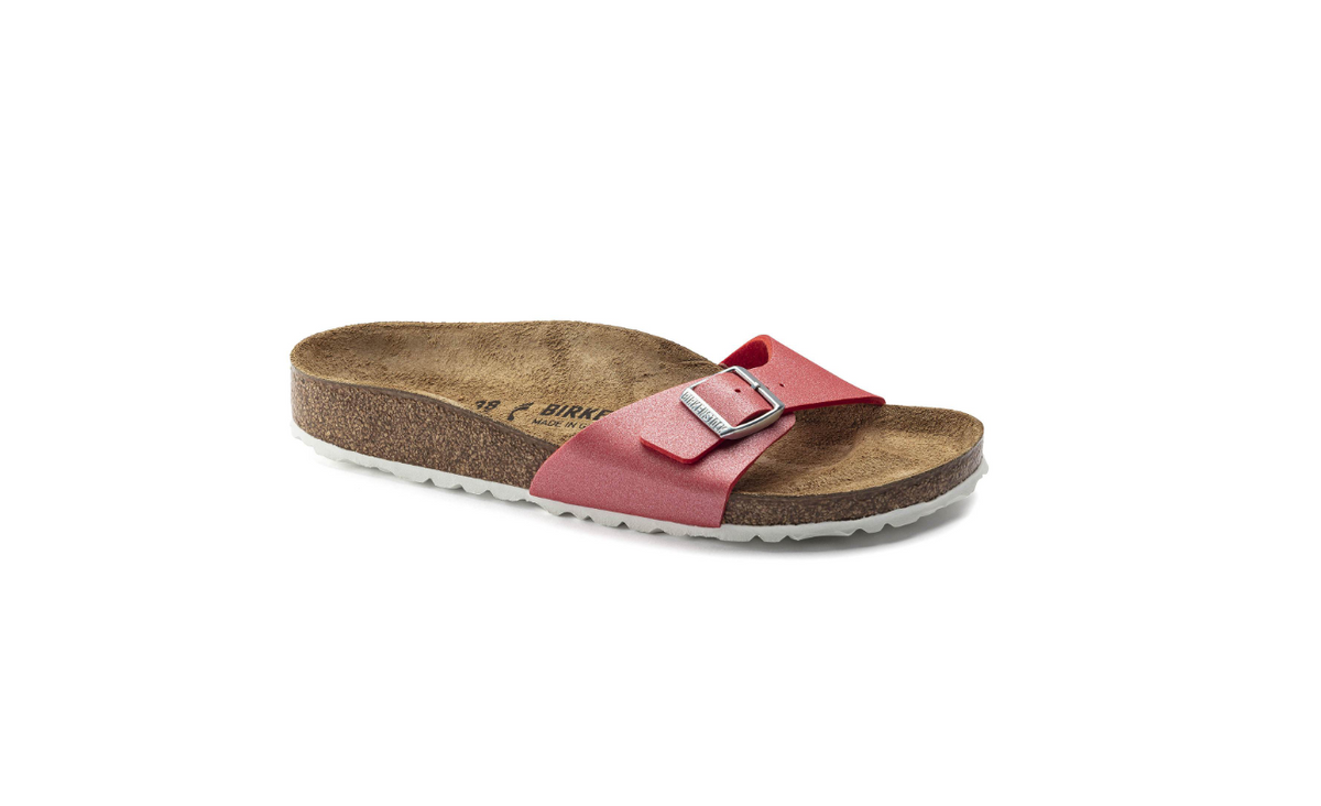 Birkenstock Madrid Birko-Flor Icy Metallic Poppy  Narrow