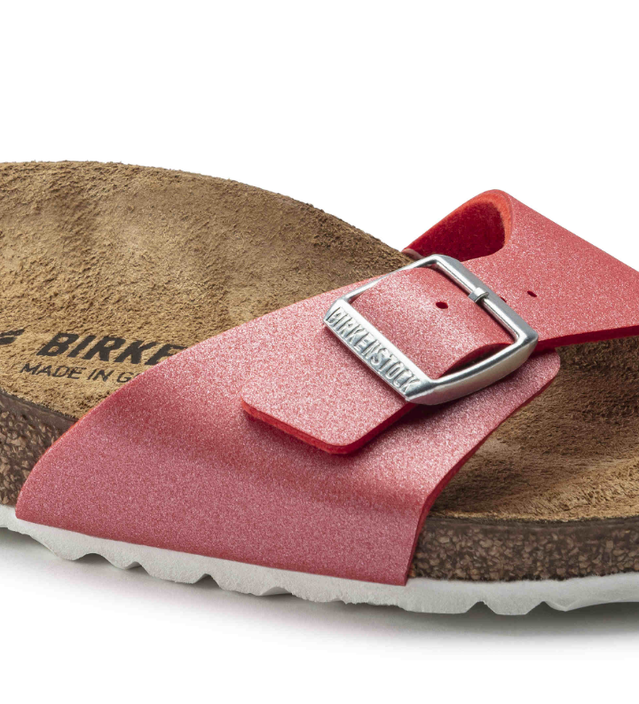 Birkenstock Madrid Birko-Flor Icy Metallic Poppy  Narrow