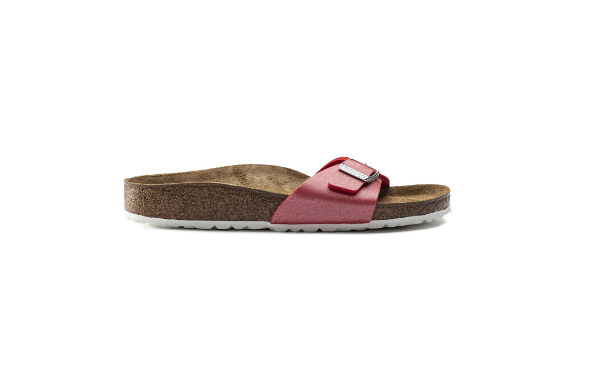 Birkenstock Madrid Birko-Flor Icy Metallic Poppy  Narrow