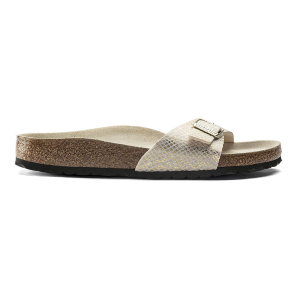 Birkenstock Madrid Shiny Python Eggshell Sandals  Narrow