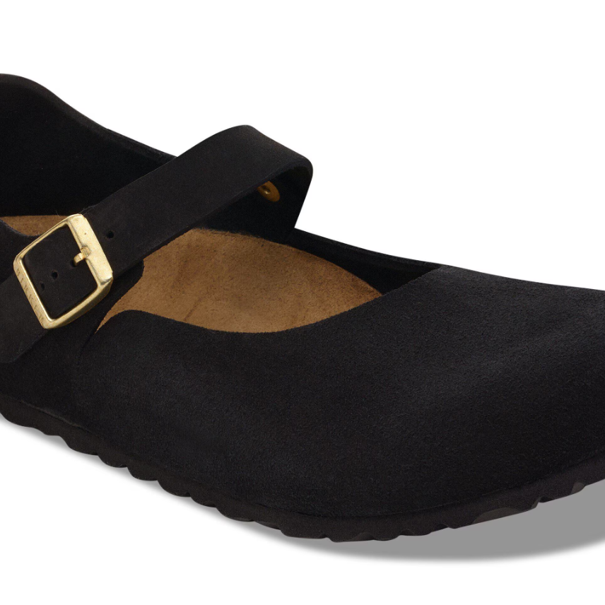 Birkenstock Mantova Suede Leather Black  Regular