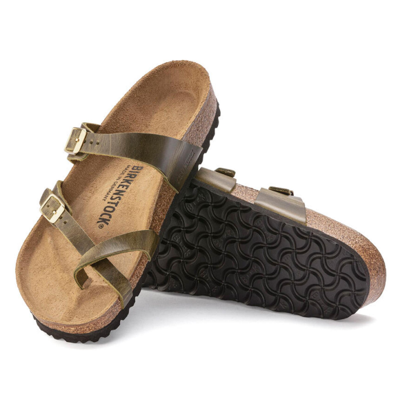 Birkenstock Mayari Oiled Leather Olive Sandals Regular