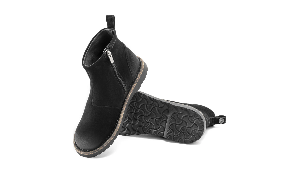 Birkenstock Melrose Suede Leather Black Boots  Regular