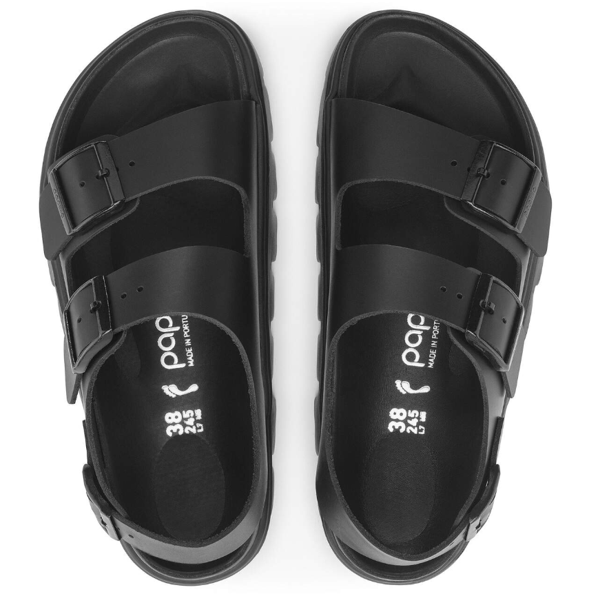 Birkenstock Milano Chunky Natural Leather Black  Narrow