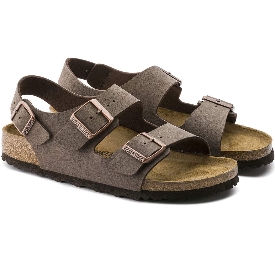 Birkenstock Milano Birkibuc Mocha Narrow Sandals