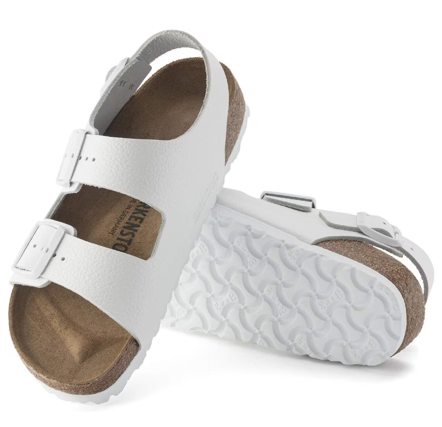 Birkenstock Milano BS Leder Natural Leather White  Regular