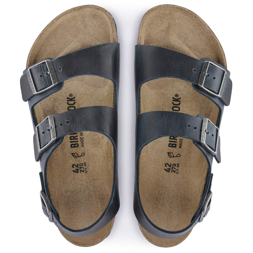 Birkenstock Milano Oiled Leather Insignia Blue  Regular