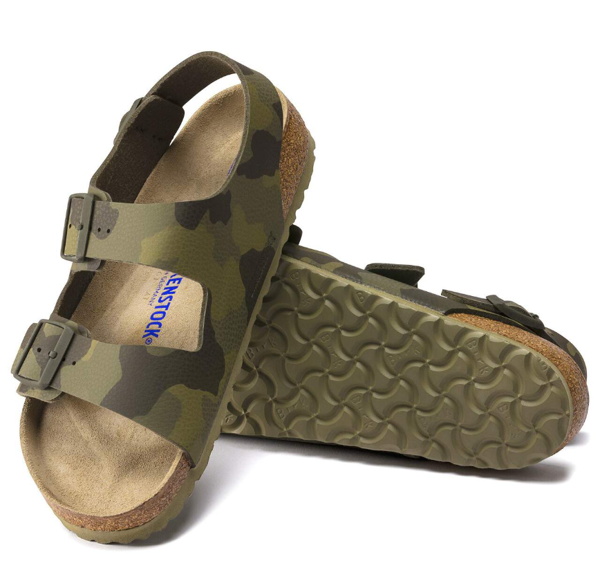 Birkenstock Milano Soft Footbed Birko-Flor Camo Green Narrow
