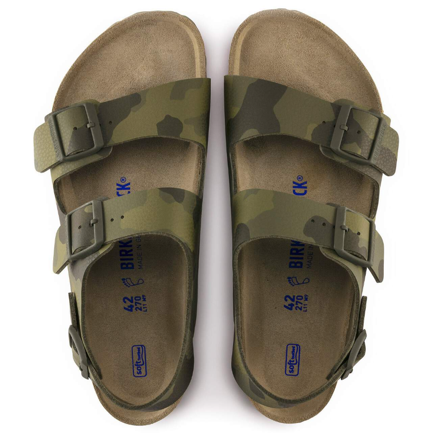 Birkenstock Milano Soft Footbed Birko-Flor Camo Green Narrow