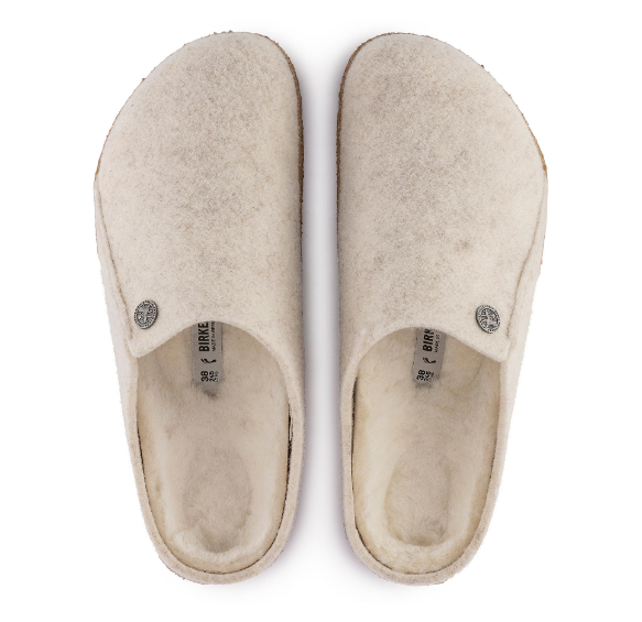 Birkenstock Zermatt Shearling Wool Felt Ecru Narrow