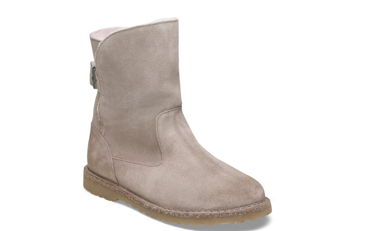 Birkenstock Uppsala Shearling Suede Leather Gray Taupe  Regular