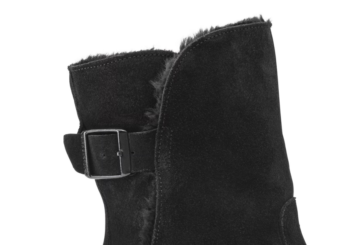 Birkenstock Uppsala Shearling Suede Leather Black Regular