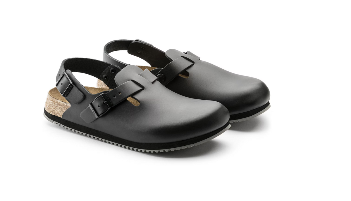 Birkenstock Tokio Super Grip Leather Black  Regular