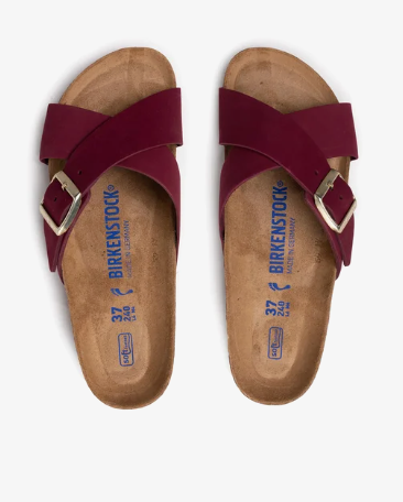 Birkenstock Siena Soft Footbed Nubuck Maroon Narrow
