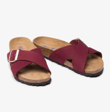 Birkenstock Siena Soft Footbed Nubuck Maroon Narrow