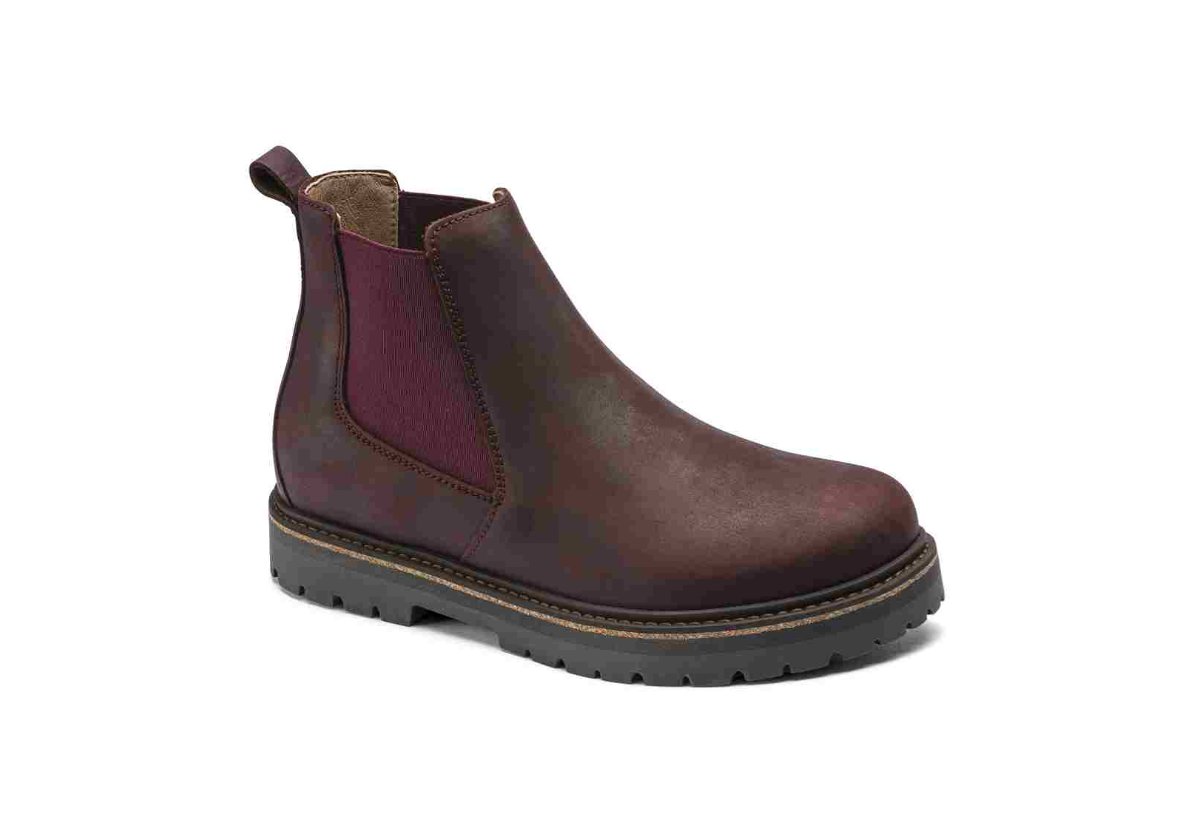 Birkenstock Stalon Women Nubuck Leather Burgundy Boots  Narrow