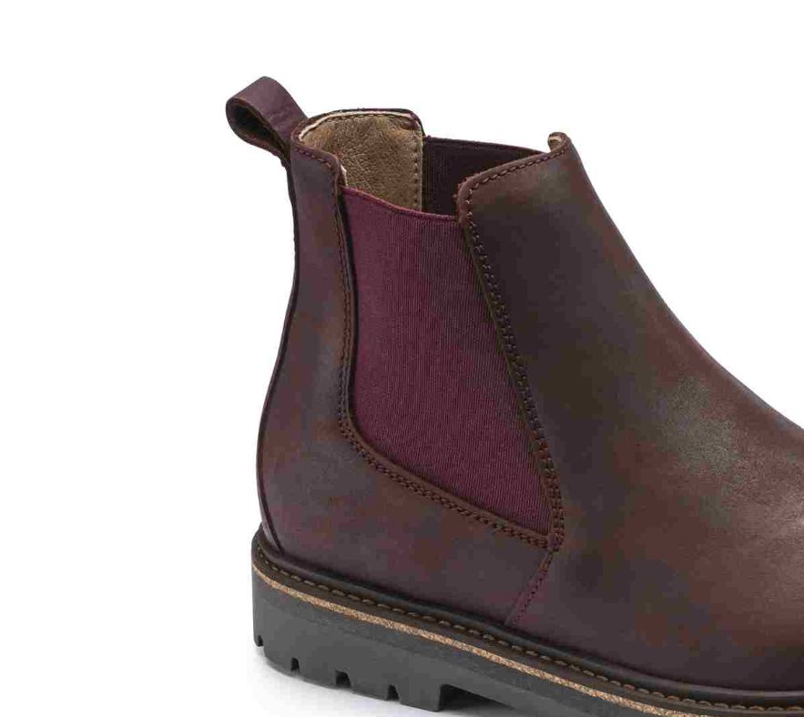 Birkenstock Stalon Women Nubuck Leather Burgundy Boots  Narrow
