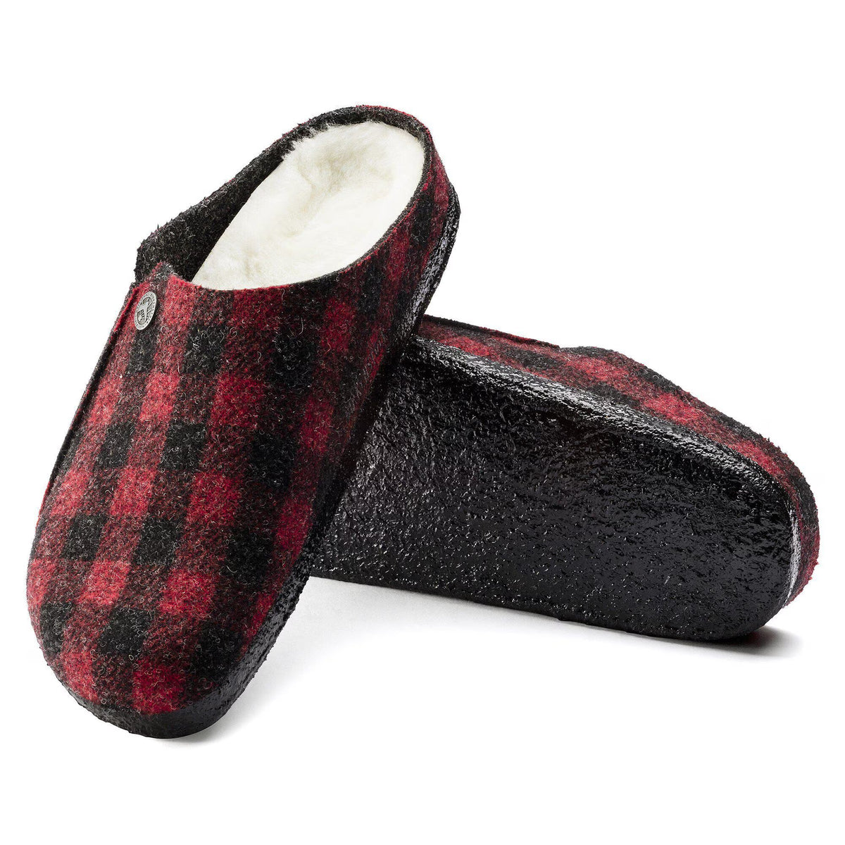 Birkenstock Zermatt Shearling Shearling Wool Felt Clogs - Red - Narrow